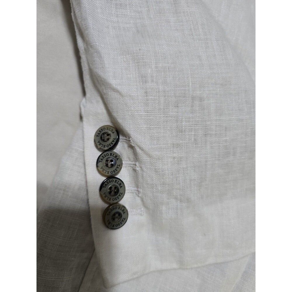 Tasso Elba White Linen Blend Blazer Sport Coat Men's Size XL Casual Summer Jacke - Picture 3 of 7